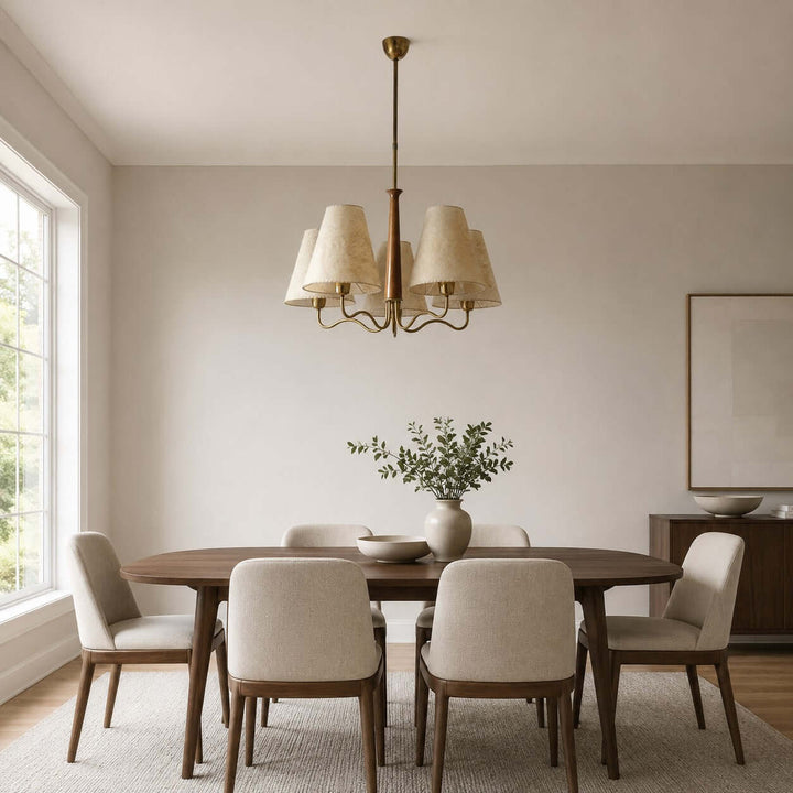 Arvella Chandelier - Vintage Parchment Lighting for Dining & Living | Vinlighting