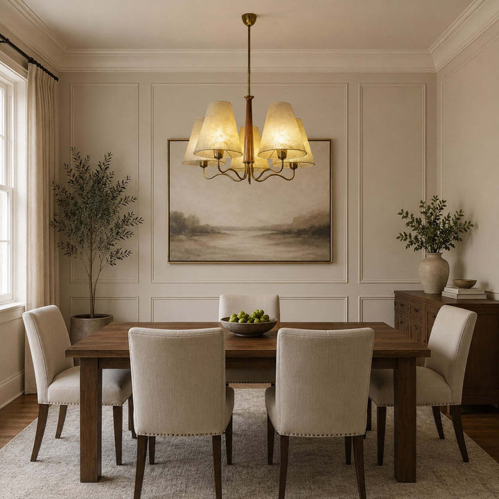 Arvella Chandelier - Vintage Parchment Lighting for Dining & Living | Vinlighting