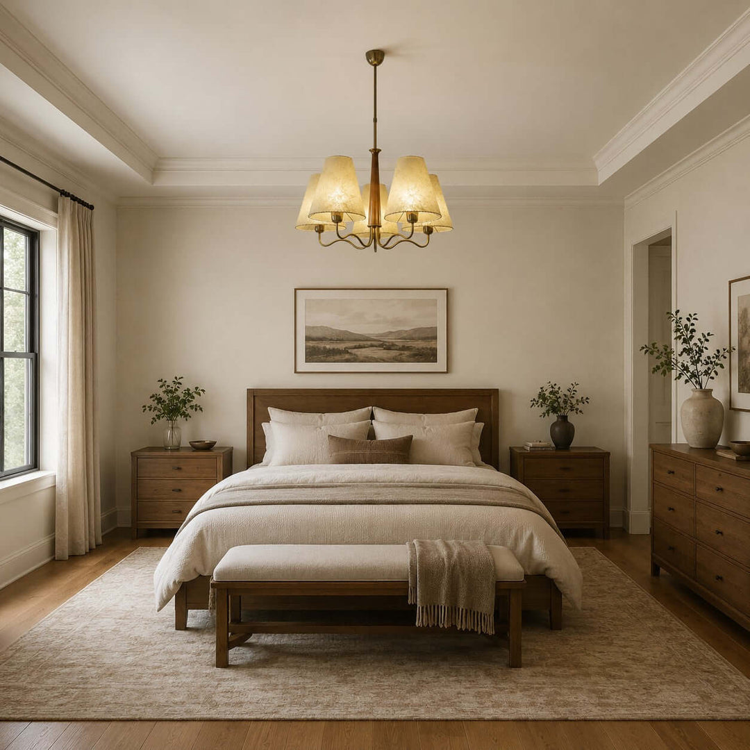 Arvella Chandelier - Vintage Parchment Lighting for Dining & Living | Vinlighting