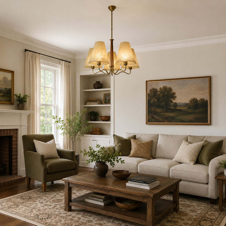 Arvella Chandelier - Vintage Parchment Lighting for Dining & Living | Vinlighting