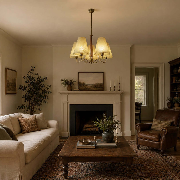Arvella Chandelier - Vintage Parchment Lighting for Dining & Living | Vinlighting