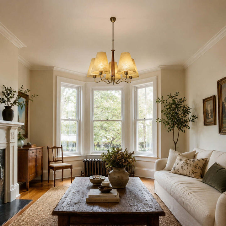 Arvella Chandelier - Vintage Parchment Lighting for Dining & Living | Vinlighting