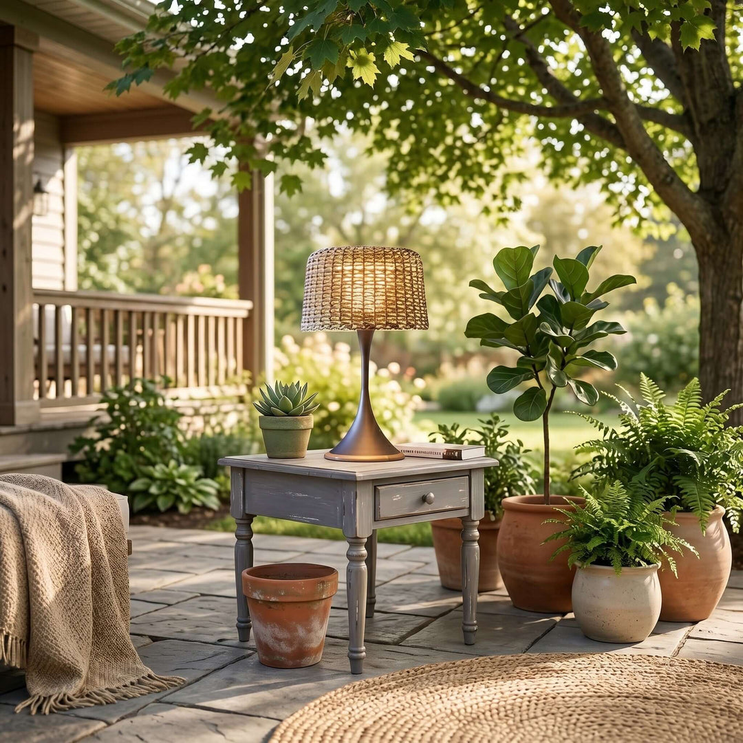Arvilo Outdoor Lamp - Creative Rattan Solar Floor Lamp