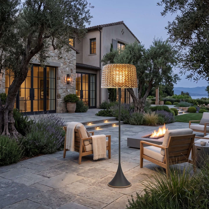 Arvilo Outdoor Lamp - Creative Rattan Solar Floor Lamp