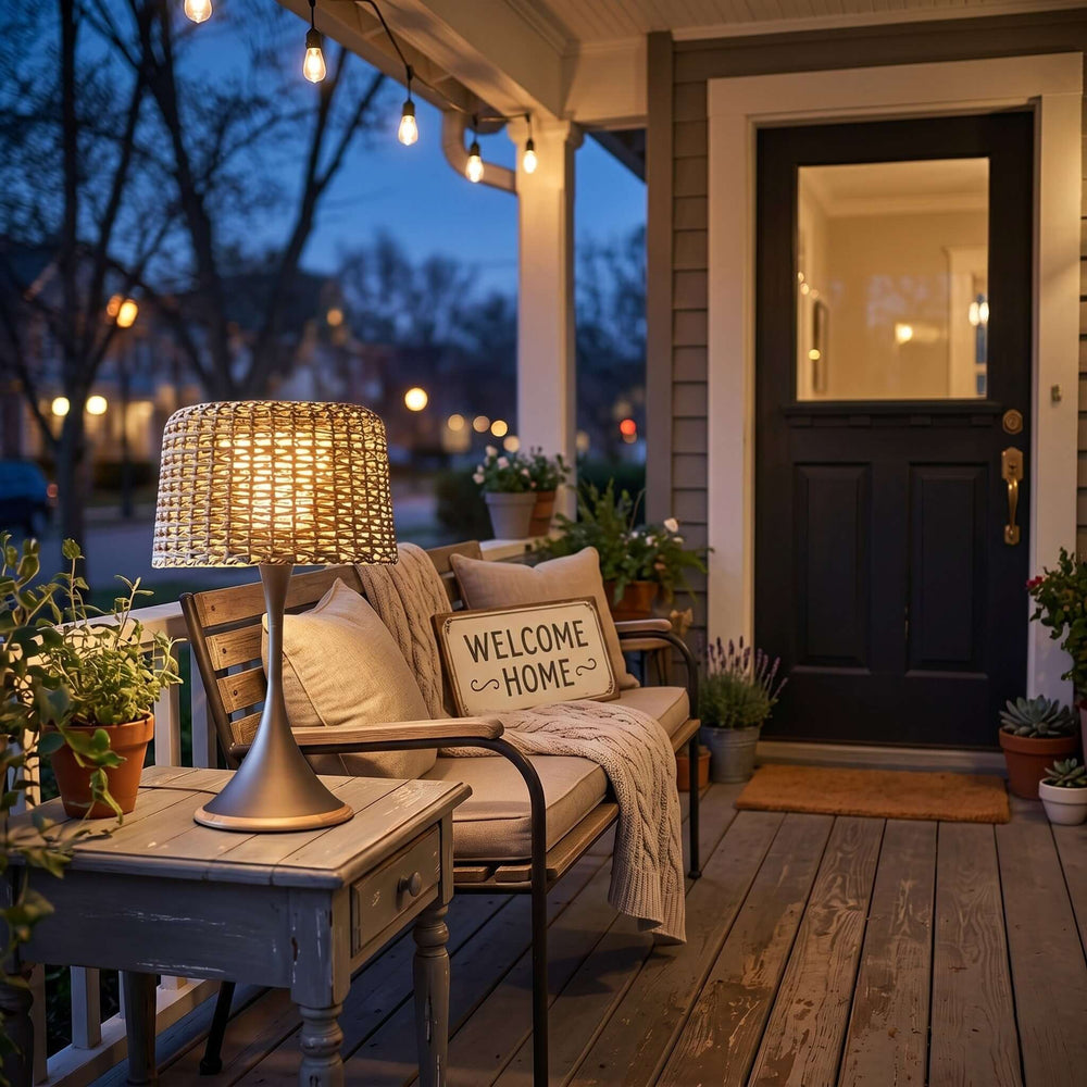 Arvilo Outdoor Lamp - Creative Rattan Solar Floor Lamp