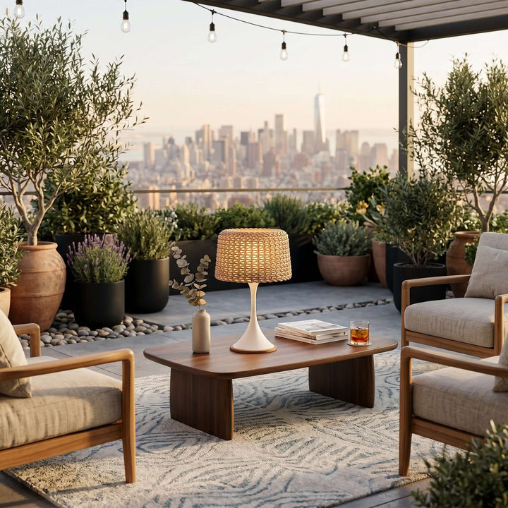 Arvilo Outdoor Lamp - Creative Rattan Solar Floor Lamp