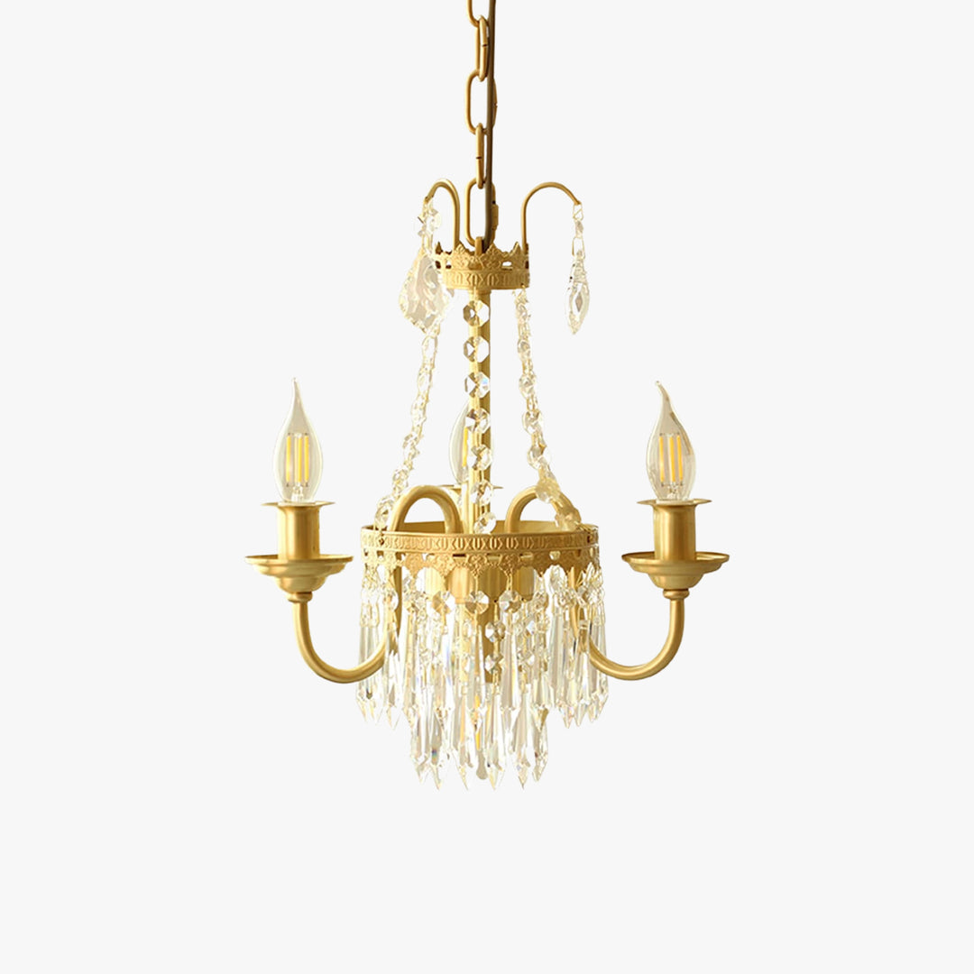 Asenlu Chandelier - Vintage Brass Crystal Lighting for Living Room