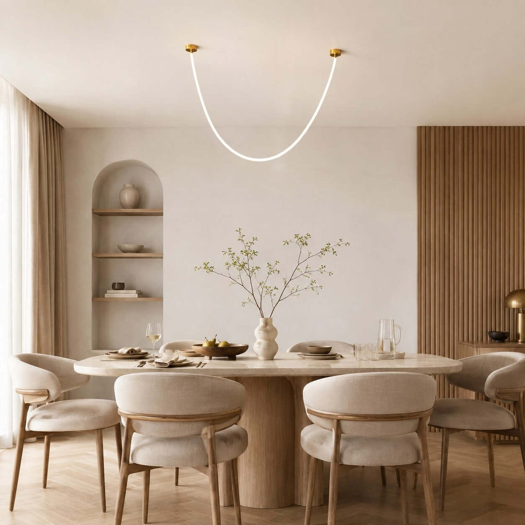 Asten Pendant Light, Silicone LED Linear Pendant Lighting Design