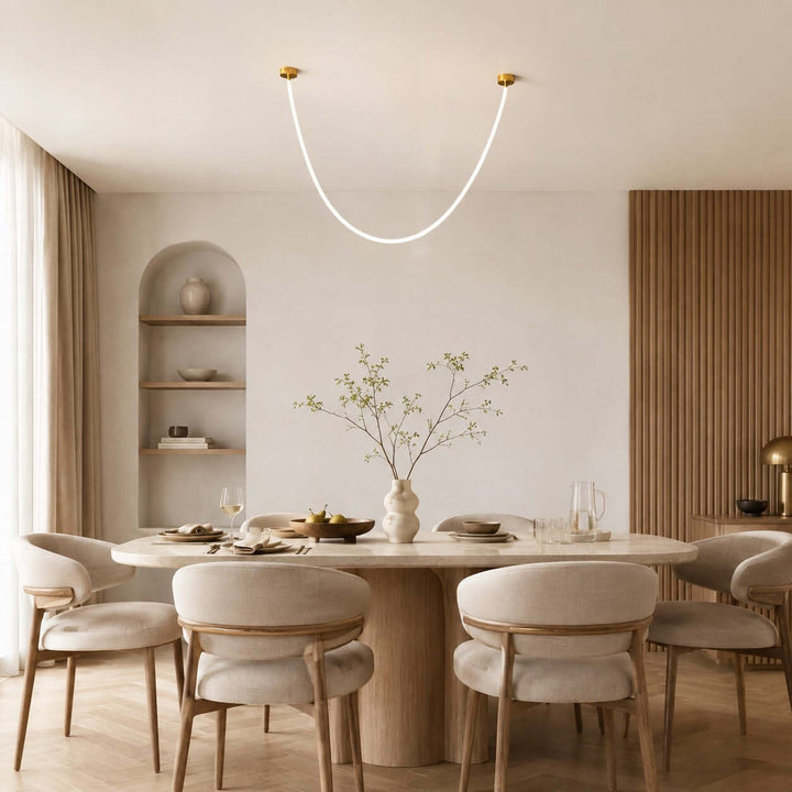 Asten Pendant Light, Silicone LED Linear Pendant Lighting Design