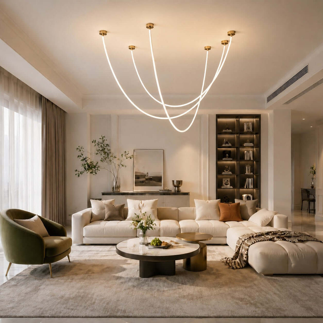 Asten Pendant Light, Silicone LED Linear Pendant Lighting Design