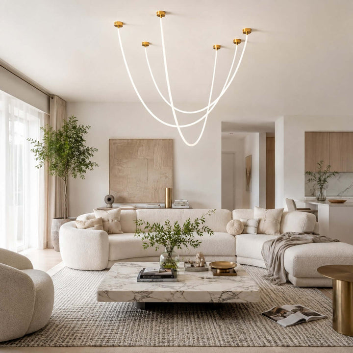 Asten Pendant Light, Silicone LED Linear Pendant Lighting Design