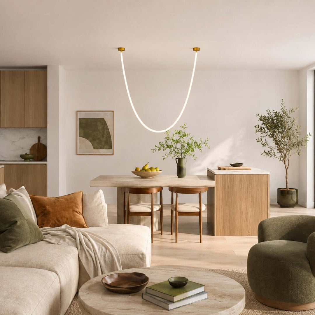 Asten Pendant Light, Silicone LED Linear Pendant Lighting Design