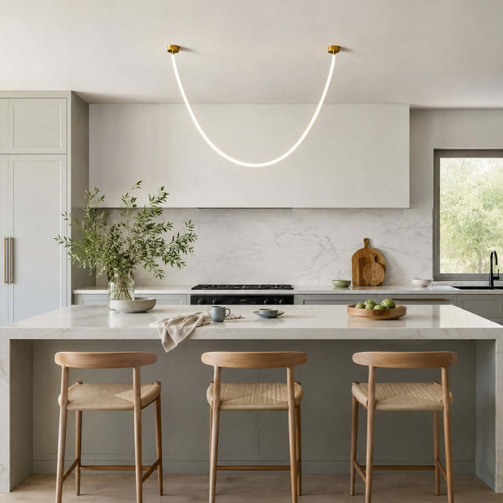Asten Pendant Light, Silicone LED Linear Pendant Lighting Design