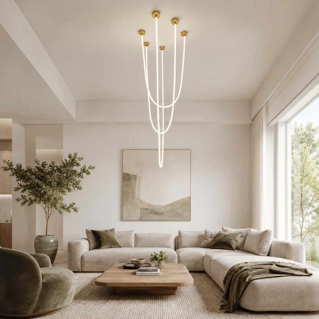 Asten Pendant Light, Silicone LED Linear Pendant Lighting Design