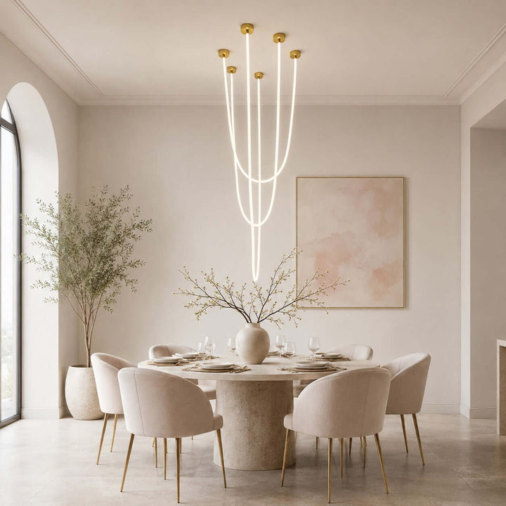 Asten Pendant Light, Silicone LED Linear Pendant Lighting Design