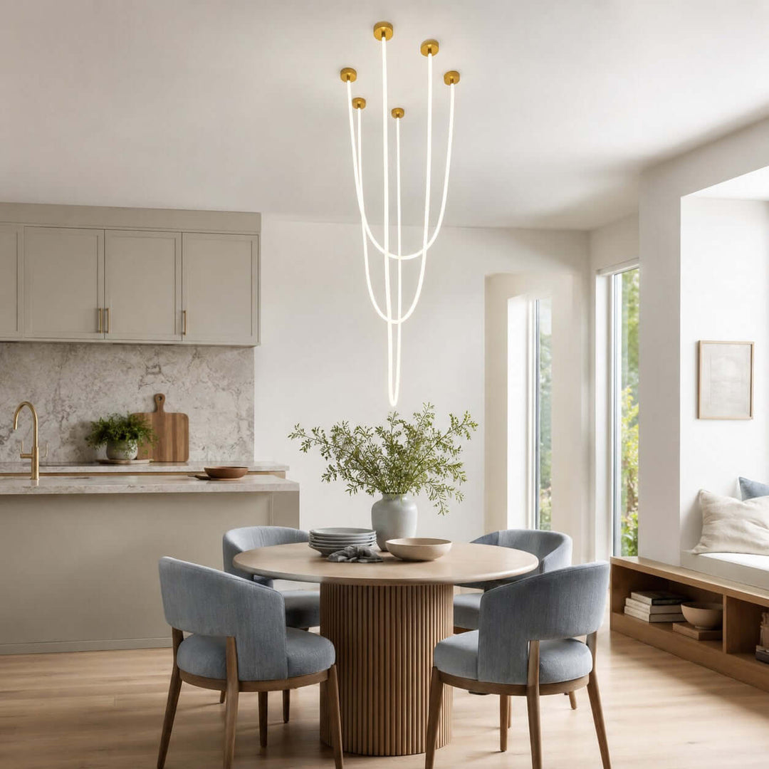 Asten Pendant Light, Silicone LED Linear Pendant Lighting Design
