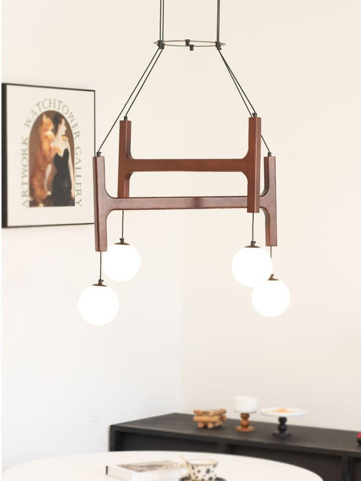 Astra Chandelier | Vintage Wood Bead Art Deco Design | Vinlighting | Vinlighting | Vinlighting