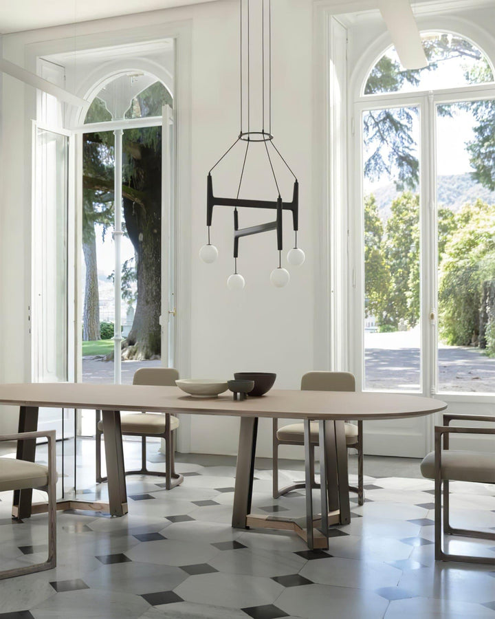 Astra Chandelier | Vintage Wood Bead Art Deco Design | Vinlighting | Vinlighting | Vinlighting