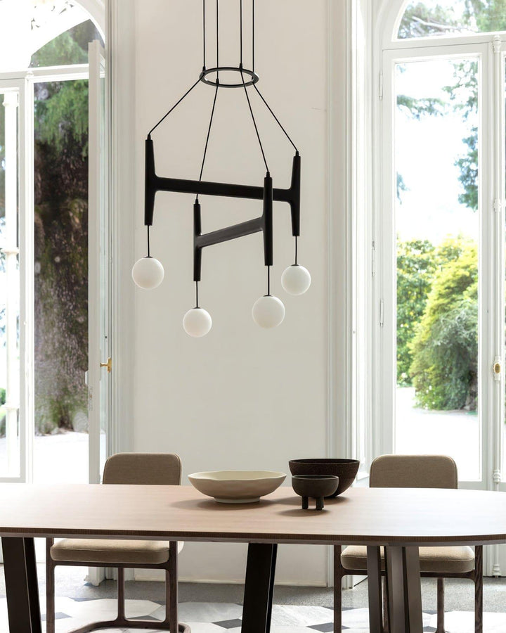 Astra Chandelier | Vintage Wood Bead Art Deco Design | Vinlighting | Vinlighting | Vinlighting