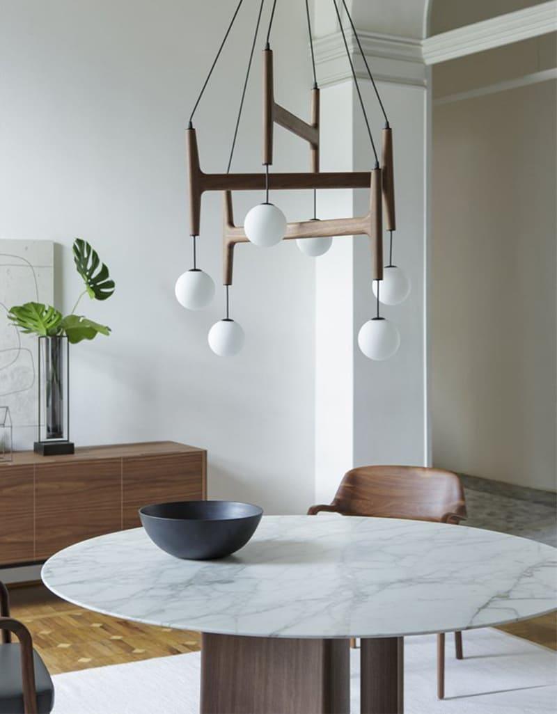 Astra Chandelier | Vintage Wood Bead Art Deco Design | Vinlighting | Vinlighting | Vinlighting