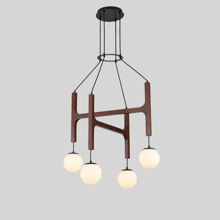 Astra Chandelier | Vintage Wood Bead Art Deco Design | Vinlighting | Vinlighting | Vinlighting