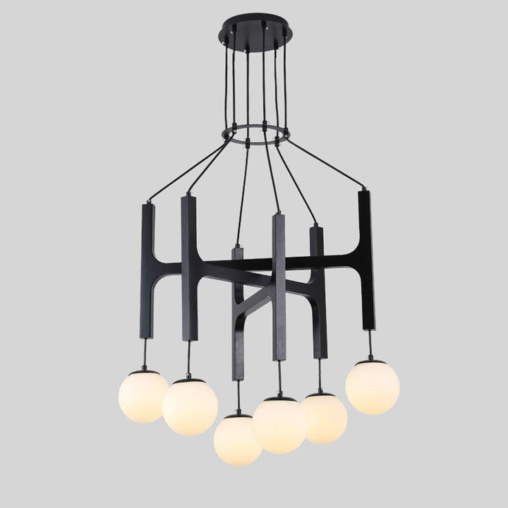 Astra Chandelier | Vintage Wood Bead Art Deco Design | Vinlighting | Vinlighting | Vinlighting