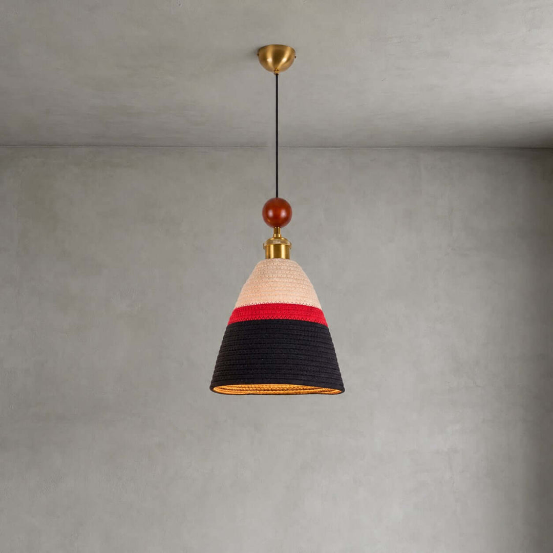 Astraea Fabric &amp; Wood Pendant Light | Nordic Boho Hanging Lamp