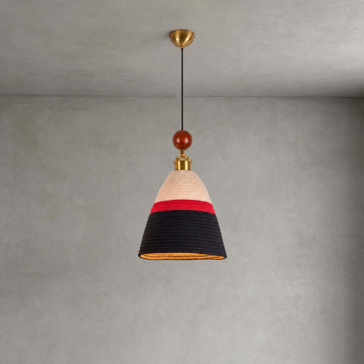 Astraea Fabric &amp; Wood Pendant Light | Nordic Boho Hanging Lamp