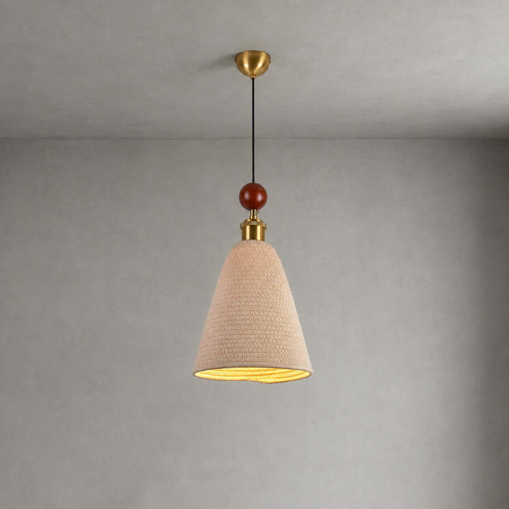 Astraea Fabric &amp; Wood Pendant Light | Nordic Boho Hanging Lamp