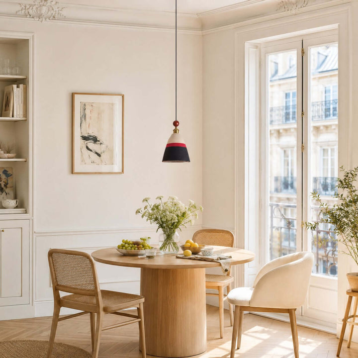 Astraea Fabric &amp; Wood Pendant Light | Nordic Boho Hanging Lamp