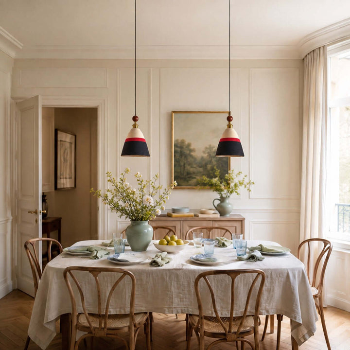 Astraea Fabric &amp; Wood Pendant Light | Nordic Boho Hanging Lamp
