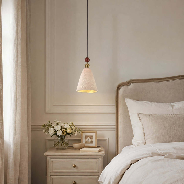Astraea Fabric &amp; Wood Pendant Light | Nordic Boho Hanging Lamp