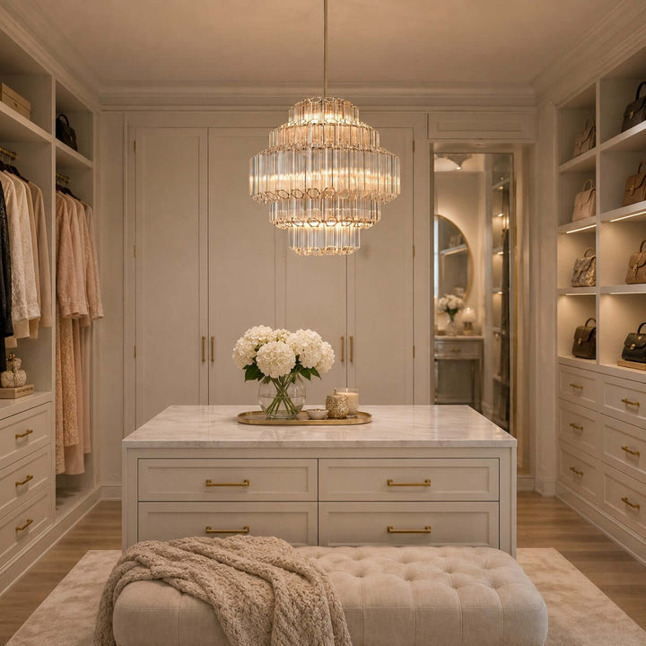 Auralis Chandelier with Clear Glass for Foyer and Dining Room