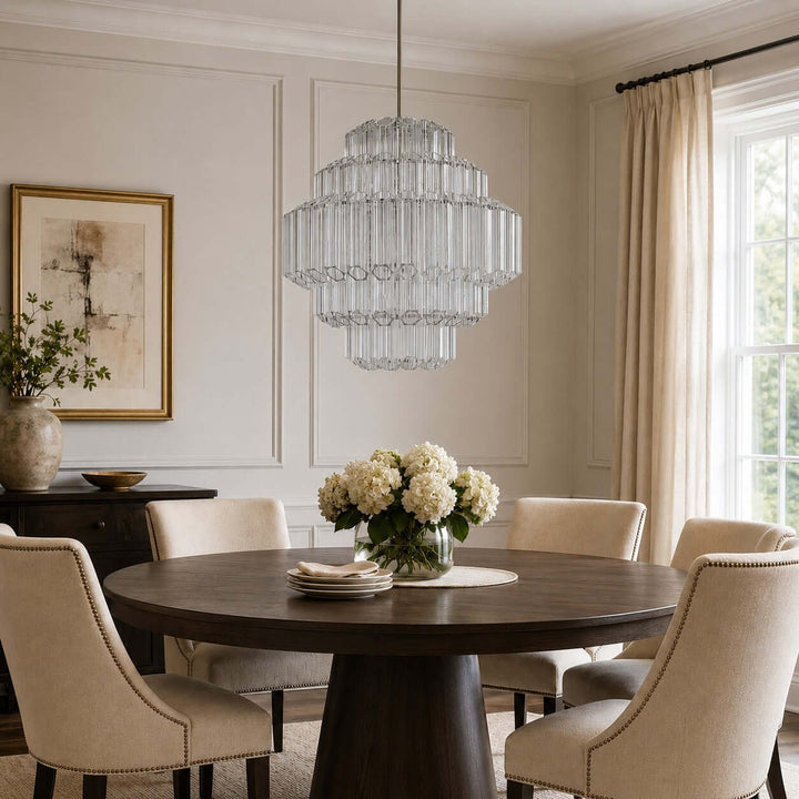 Auralis Chandelier with Clear Glass for Foyer and Dining Room