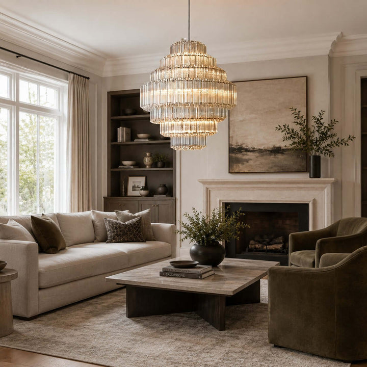 Auralis Chandelier with Clear Glass for Foyer and Dining Room