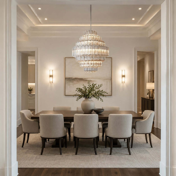 Auralis Chandelier with Clear Glass for Foyer and Dining Room