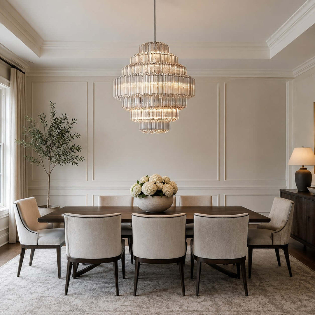 Auralis Chandelier with Clear Glass for Foyer and Dining Room