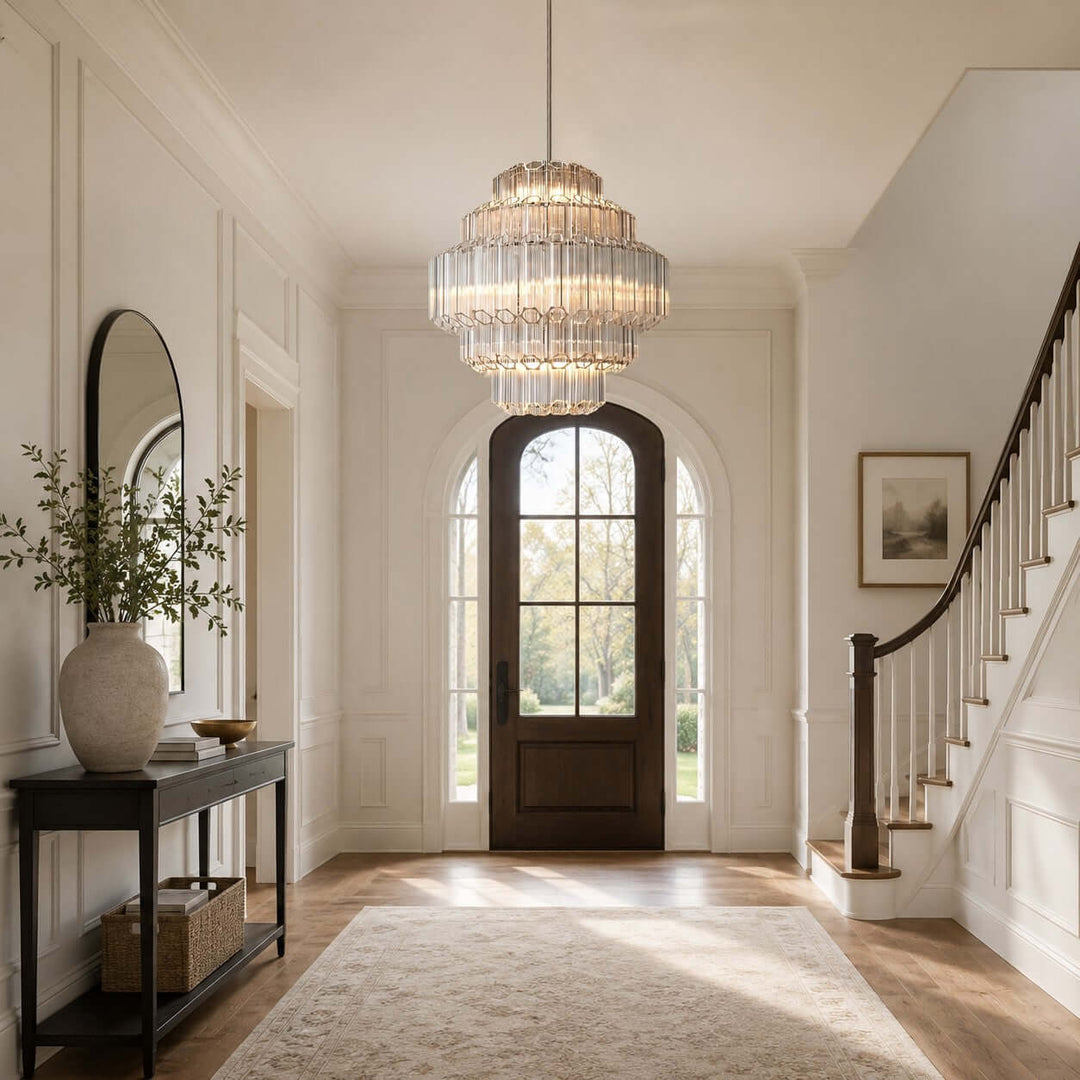 Auralis Chandelier with Clear Glass for Foyer and Dining Room