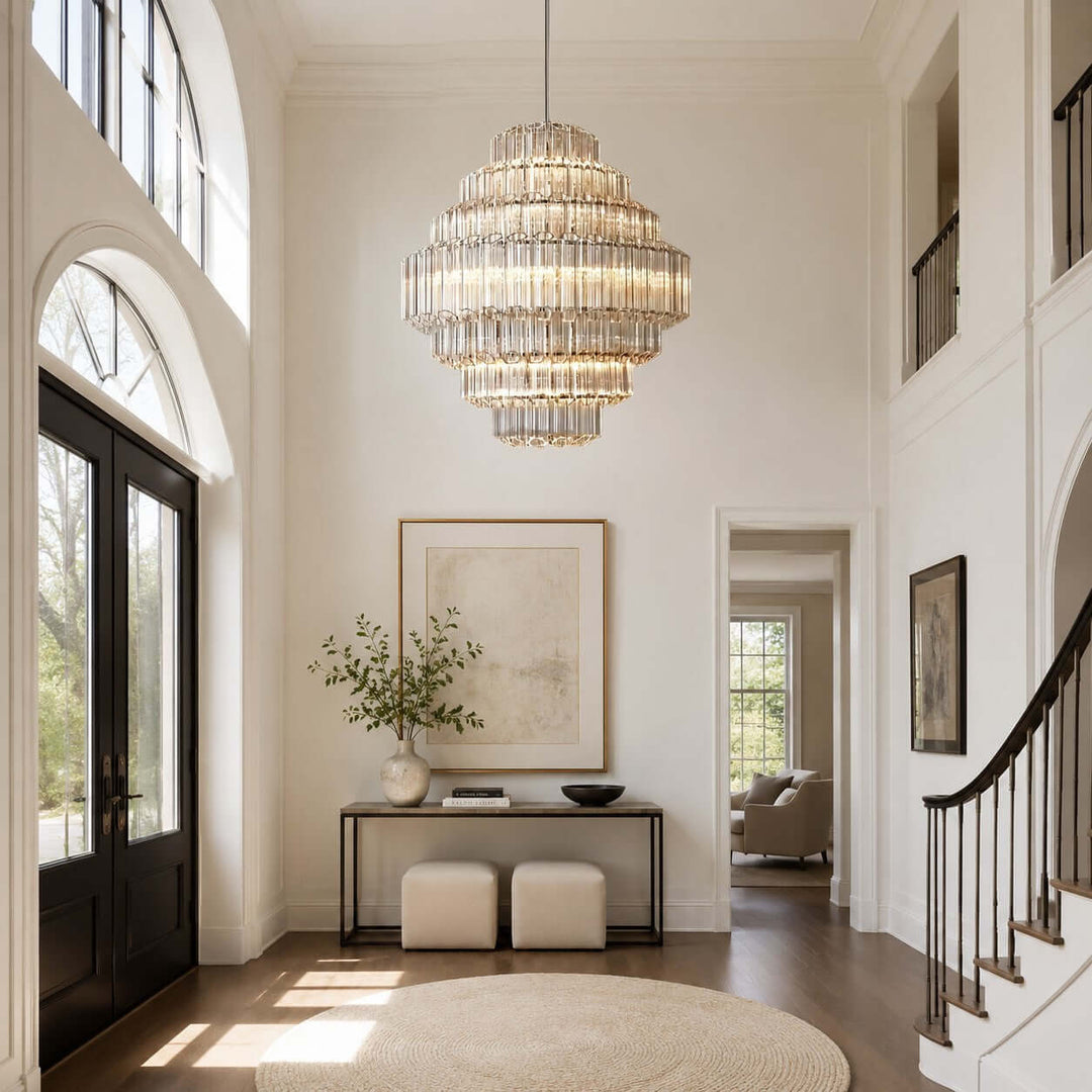 Auralis Chandelier with Clear Glass for Foyer and Dining Room