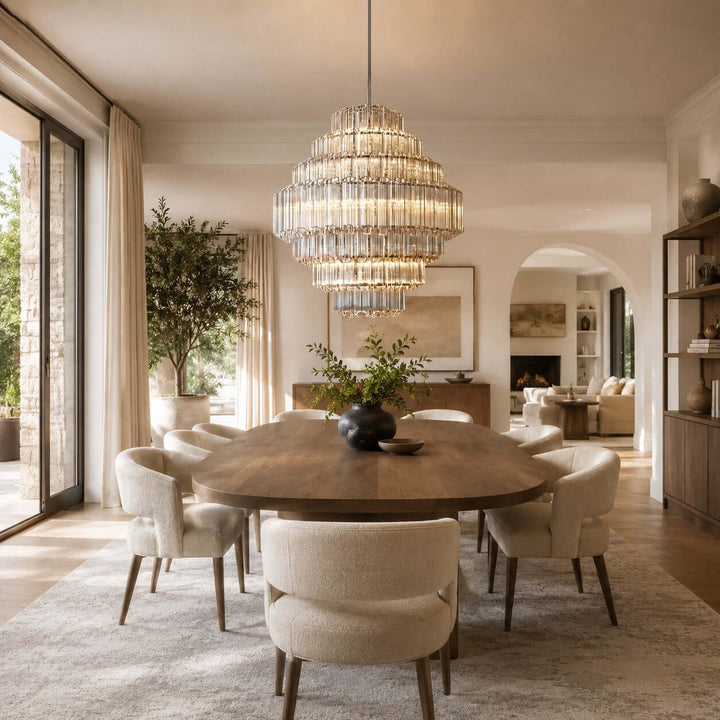 Auralis Chandelier with Clear Glass for Foyer and Dining Room