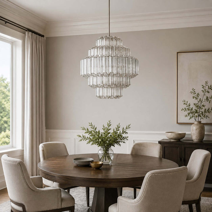 Auralis Chandelier with Clear Glass for Foyer and Dining Room