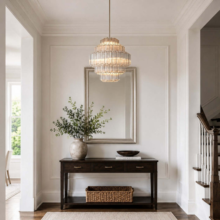 Auralis Chandelier with Clear Glass for Foyer and Dining Room