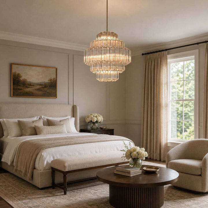 Auralis Chandelier with Clear Glass for Foyer and Dining Room