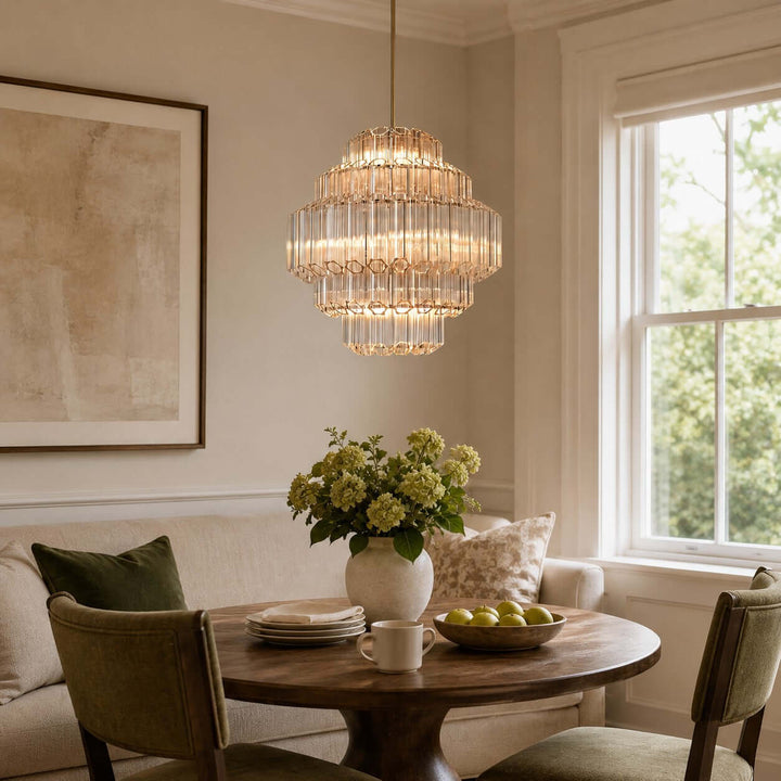 Auralis Chandelier with Clear Glass for Foyer and Dining Room
