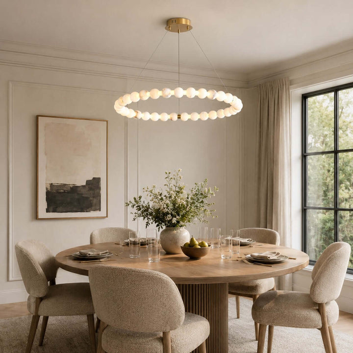 Aurelle Chandelier - French Luxury Alabaster Dining Room Light | Vinlighting