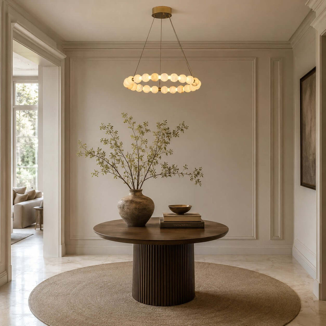 Aurelle Chandelier - French Luxury Alabaster Dining Room Light | Vinlighting