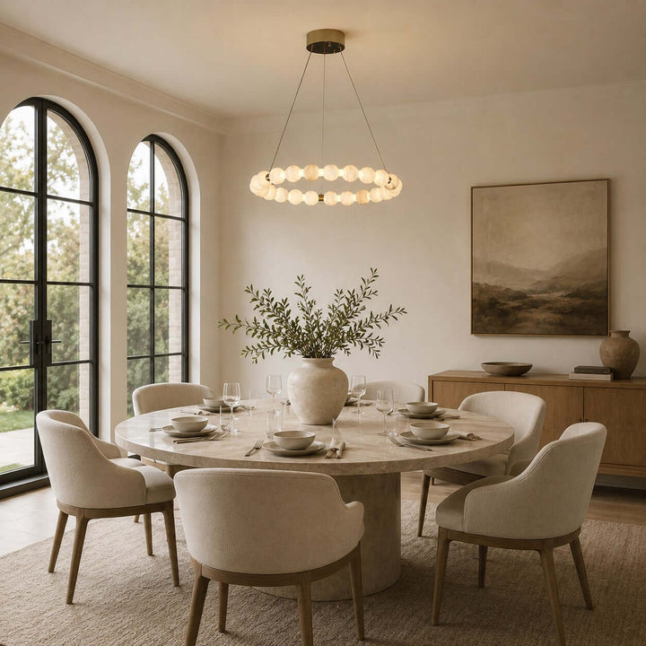Aurelle Chandelier - French Luxury Alabaster Dining Room Light | Vinlighting