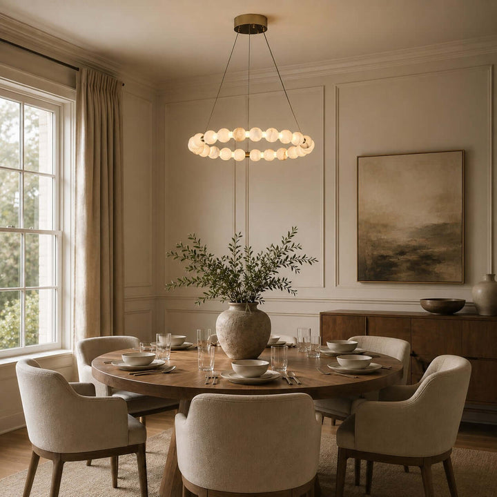 Aurelle Chandelier - French Luxury Alabaster Dining Room Light | Vinlighting