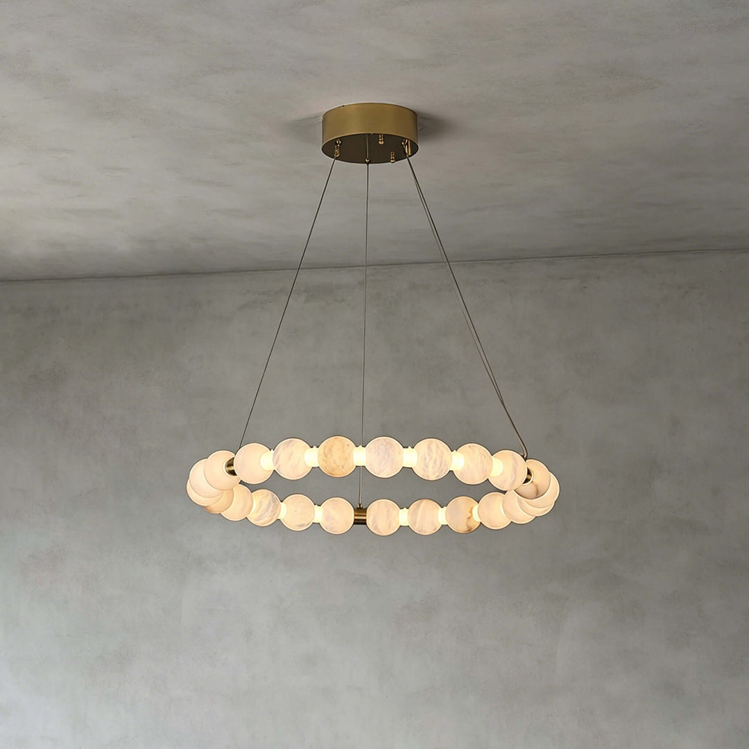 Aurelle Chandelier - French Luxury Alabaster Dining Room Light | Vinlighting