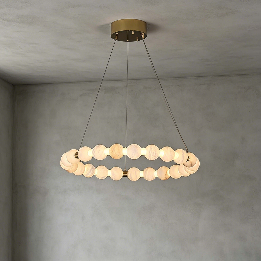 Aurelle Chandelier - French Luxury Alabaster Dining Room Light | Vinlighting